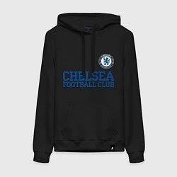 Толстовка-худи хлопковая женская Chelsea FC: Blue, цвет: черный