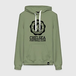Толстовка-худи хлопковая женская Chelsea FC: Emblem, цвет: авокадо