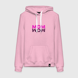 Толстовка-худи хлопковая женская MOM, цвет: светло-розовый