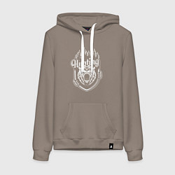 Толстовка-худи хлопковая женская Hunting, цвет: утренний латте