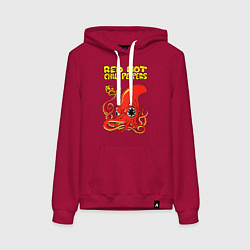 Толстовка-худи хлопковая женская RED HOT CHILI PEPPERS, цвет: маджента