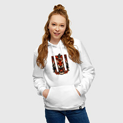 Толстовка-худи хлопковая женская Red Tiger, цвет: белый — фото 2