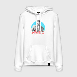 Толстовка-худи хлопковая женская Aniki Billy Herrington Gachumu, цвет: белый