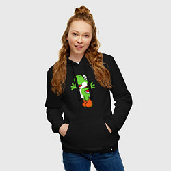 Толстовка-худи хлопковая женская Yoshi, цвет: черный — фото 2