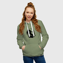 Толстовка-худи хлопковая женская Ленин Владимир Ильич, цвет: авокадо — фото 2