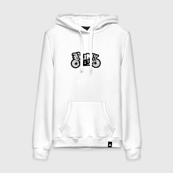 Толстовка-худи хлопковая женская Blink 182 лого, цвет: белый