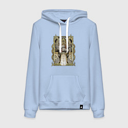 Толстовка-худи хлопковая женская Бог славянский, цвет: мягкое небо
