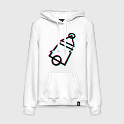 Толстовка-худи хлопковая женская Logo Squid Game, цвет: белый