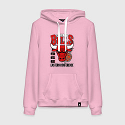 Толстовка-худи хлопковая женская Chicago Bulls NBA, цвет: светло-розовый