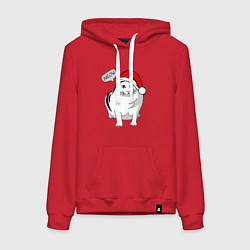 Женская толстовка-худи НОВОГОДНИЙ КОТ БЕНДЕР МЕМ