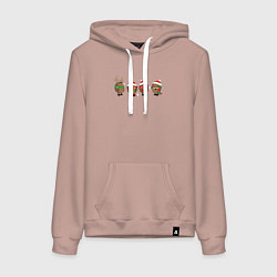 Женская толстовка-худи НОВОГОДНИЕ ЁЖИКИ