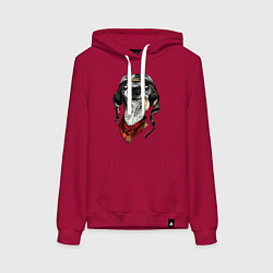 Толстовка-худи хлопковая женская Biker dog, цвет: маджента
