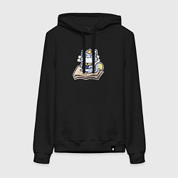 Толстовка-худи хлопковая женская The Magical Cat Yuumi, цвет: черный