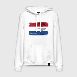Толстовка-худи хлопковая женская Для дизайнера Флаг Нидерландов, цвет: белый