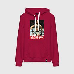 Толстовка-худи хлопковая женская Конор МакГрегор McGregor, цвет: маджента