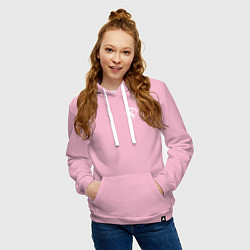 Толстовка-худи хлопковая женская VOLVO логотип лось, цвет: светло-розовый — фото 2