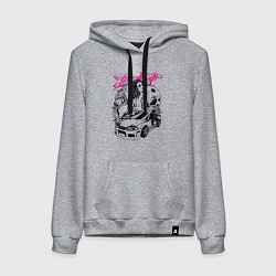 Женская толстовка-худи Девушка с тату и череп