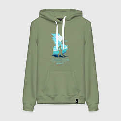 Толстовка-худи хлопковая женская Клауд Страйф, цвет: авокадо