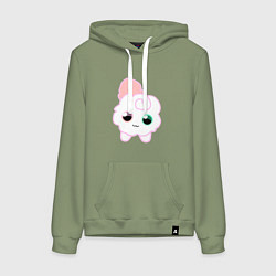 Толстовка-худи хлопковая женская Toca Kitchen котик, цвет: авокадо