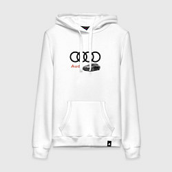 Толстовка-худи хлопковая женская Audi Prestige, цвет: белый