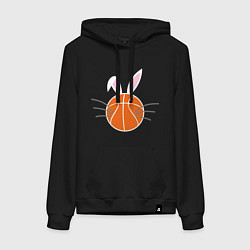 Толстовка-худи хлопковая женская Basketball Bunny, цвет: черный