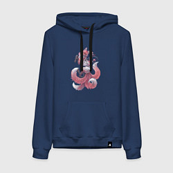 Женская толстовка-худи Кицунэ с веточкой сакуры