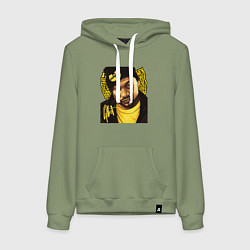 Толстовка-худи хлопковая женская Ghostface Killаh, цвет: авокадо