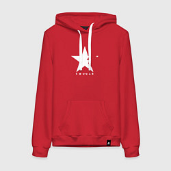 Толстовка-худи хлопковая женская David bowie,, цвет: красный