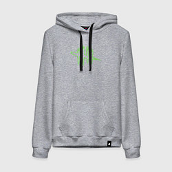 Толстовка-худи хлопковая женская Dead by daylight зеленый лого, цвет: меланж