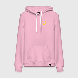 Толстовка-худи хлопковая женская Nirvana Жёлтый смайл, цвет: светло-розовый