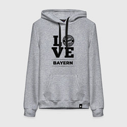 Толстовка-худи хлопковая женская Bayern Love Классика, цвет: меланж