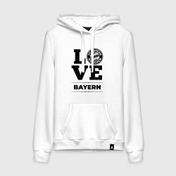 Толстовка-худи хлопковая женская Bayern Love Классика, цвет: белый