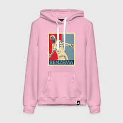 Толстовка-худи хлопковая женская Madrid - Benzema, цвет: светло-розовый