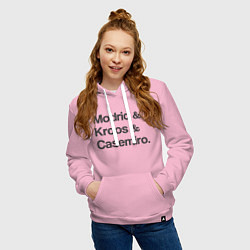 Толстовка-худи хлопковая женская Modric, Kroos, Casemiro, цвет: светло-розовый — фото 2