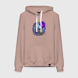 Толстовка-худи хлопковая женская Римуру в бою, цвет: пыльно-розовый