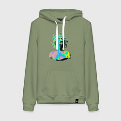 Женская толстовка-худи Gorgon Medusa Vaporwave Neon