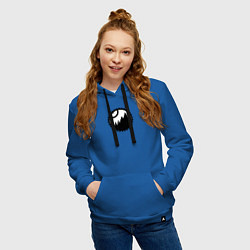Толстовка-худи хлопковая женская Mtb logo, цвет: синий — фото 2