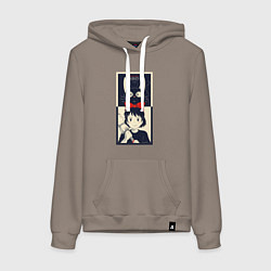 Толстовка-худи хлопковая женская Kiki Service, цвет: утренний латте