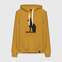 Женская толстовка-худи Силуэт черной кошки, Египетская богиня Бастет