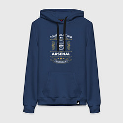 Толстовка-худи хлопковая женская Arsenal: Football Club Number 1, цвет: тёмно-синий