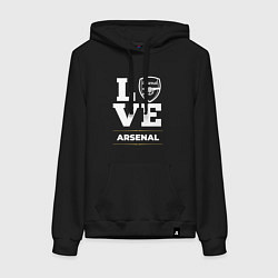 Толстовка-худи хлопковая женская Arsenal Love Classic, цвет: черный