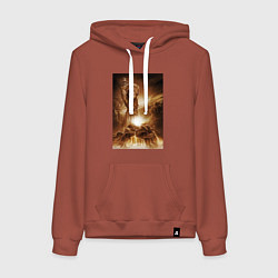 Толстовка-худи хлопковая женская Сварог - Кузнец, цвет: кирпичный