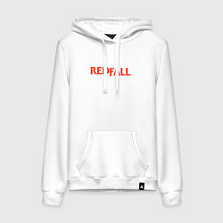 Толстовка-худи хлопковая женская Redfall logo, цвет: белый