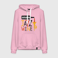 Толстовка-худи хлопковая женская Jazz & Wine, цвет: светло-розовый