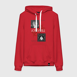 Толстовка-худи хлопковая женская Polyphia, цвет: красный