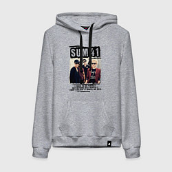 Толстовка-худи хлопковая женская SUM 41 PIECES, цвет: меланж
