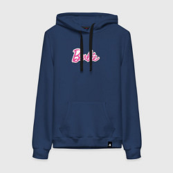 Толстовка-худи хлопковая женская Barbie logo, цвет: тёмно-синий