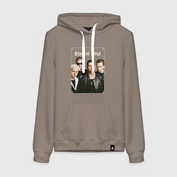 Толстовка-худи хлопковая женская Keep Calm and Enjoy the Silence - Depeche Mode, цвет: утренний латте