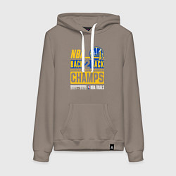 Толстовка-худи хлопковая женская GOLDEN STATE WARRIORS NBA CHAMPION, цвет: утренний латте