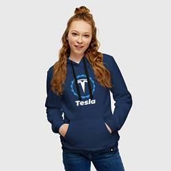 Толстовка-худи хлопковая женская Tesla в стиле Top Gear, цвет: тёмно-синий — фото 2